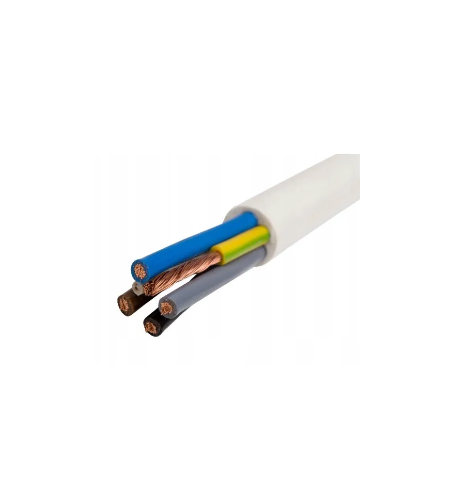 Przewód KABEL okrągły giętki linka OWY 5x1,5 mm2 biały ELEKTROKABEL 4m Przewód KABEL okrągły giętki linka OWY 5x1,5 mm2 biały ELEKTROKABEL 4m